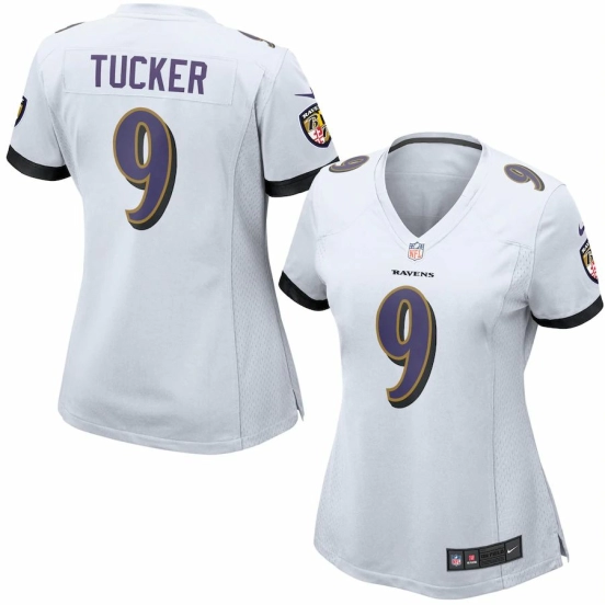 Women's Justin Tucker White Player Limited Team Jersey