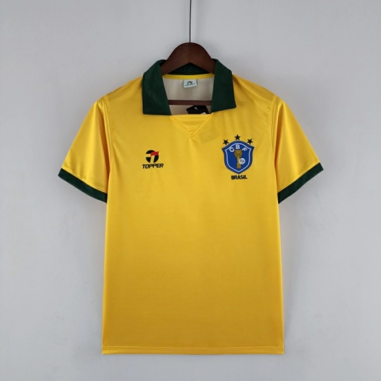 Retro 1988 Brazil Home Soccer Jersey