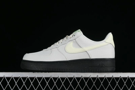 Nike Air Force 1 '07 Low White Black Canvas Casual Sneakers - FJ4160-002