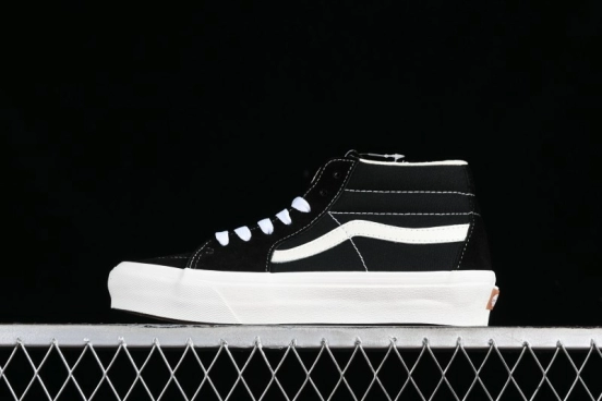 Vans SK8-Hi VR3 Eco-Friendly Black & White Mid-Top Classic Casual Canvas Shoes - VN0A4UWIVNE
