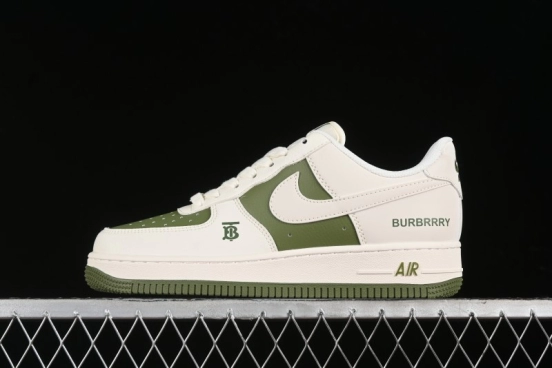 Nike Air Force 1 '07 Low Burberry Collaboration - Off White Mint Green Low Top Casual Sneakers - BB8588-221