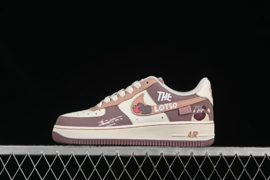 Nike Air Force 1'07 Low Strawberry Bear Custom Casual Sneakers - DB3301-551