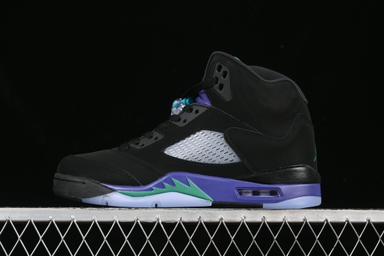 Nike Air Jordan 5 Retro Basketball Shoes - Black Grape - 136027-007