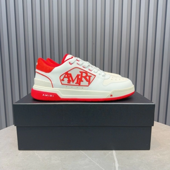 2025 Unisex Amiri White Red Leather Sneakers MJ00360