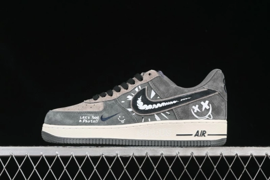 Nike Air Force 1'07 Low Grey Faced Prince Casual Sneakers - YD2452-808