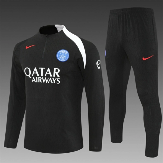 Player Version 25/26 PSG Black T90 Half Zipper Jacket+Long Pants