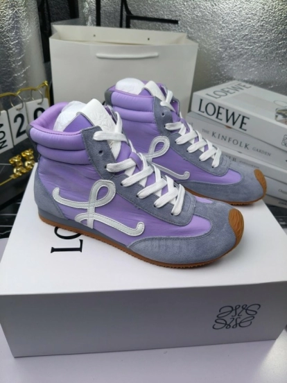 LOEWE High-Top German Training Sneakers Retro Casual White Shoes - LY00330