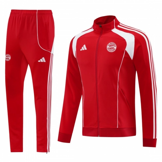 25/26 Bayern 07 Red Full Zipper Jacket+Long Pants