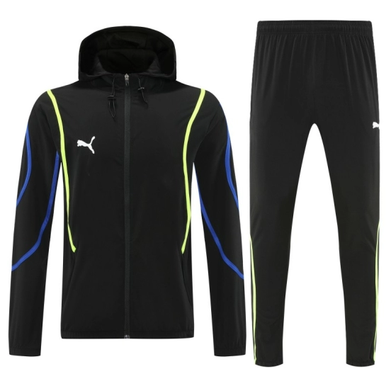 26/27 Puma Black Full Zipper Hooded Jacket Tracksuit + Long Pants