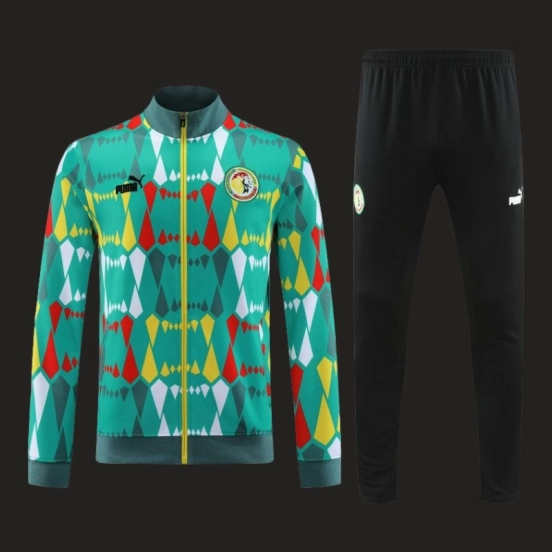 2024 Senegal Green Full Zipper Hoodie Jacket+Pants