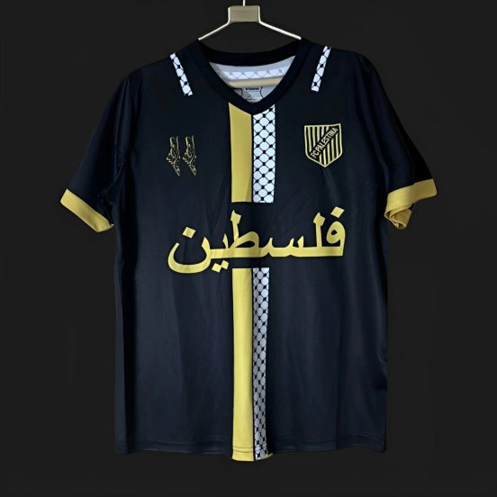 25/26 FC Palestina Black with Gold and Kufiya Pattern Jersey