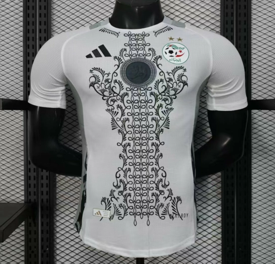 Player Version 2025 Algeria White with Traditional Pattern Jersey