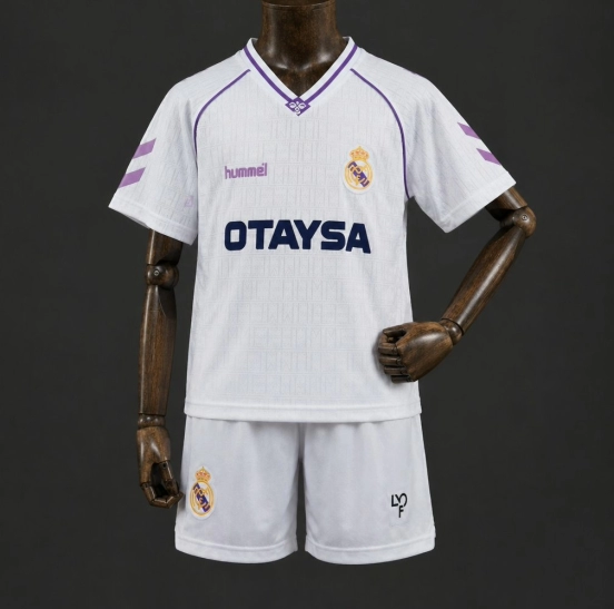 Retro 90/92 Kids Real Madrid Home Jersey